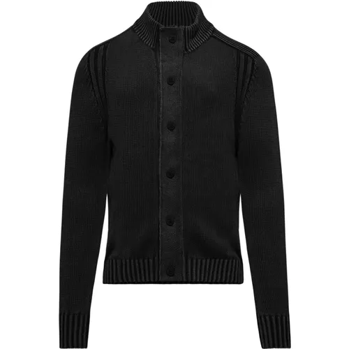 Turtlenecks, male, , Size: M Warm Mock-neck Cotton Cardigan - BomBoogie - Modalova