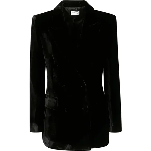 Blazers, female, , Size: S Smooth Velvet Double-Breasted Blazer - P.a.r.o.s.h. - Modalova