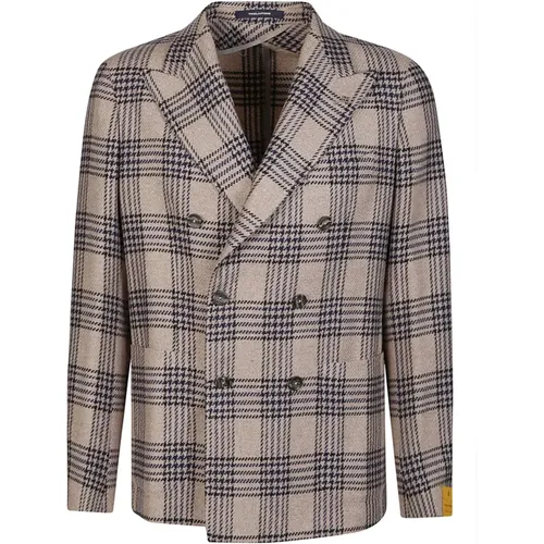 Tabacco Double-Breasted Jacket , male, Sizes: L - Tagliatore - Modalova