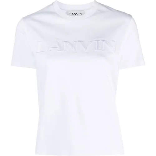 Logo Lettering Cotton T-Shirt , female, Sizes: XS - Lanvin - Modalova