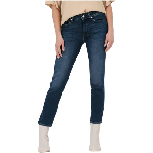 Roxanne Anke Straight Leg Jeans Blau , Damen, Größe: W25 - 7 For All Mankind - Modalova