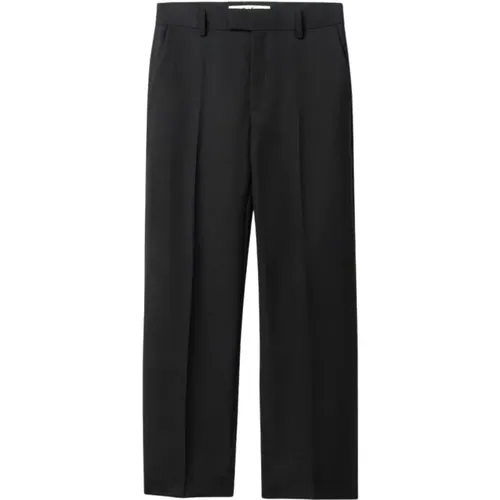 Straight Trousers, male, , Size: XL Wool Blend Trousers Straight Leg - Séfr - Modalova