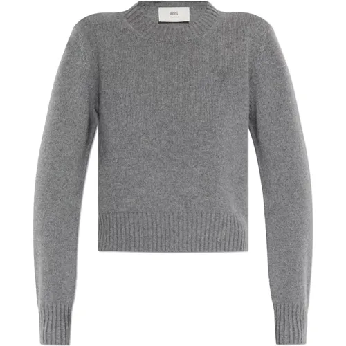 Rundhalsausschnitt Pullover , Damen, Größe: XS - Ami Paris - Modalova