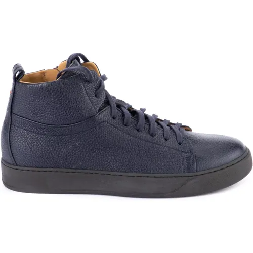 Sneakers, male, , Size: 8 1/2 US Leather Mid Top Sneakers - Henderson - Modalova