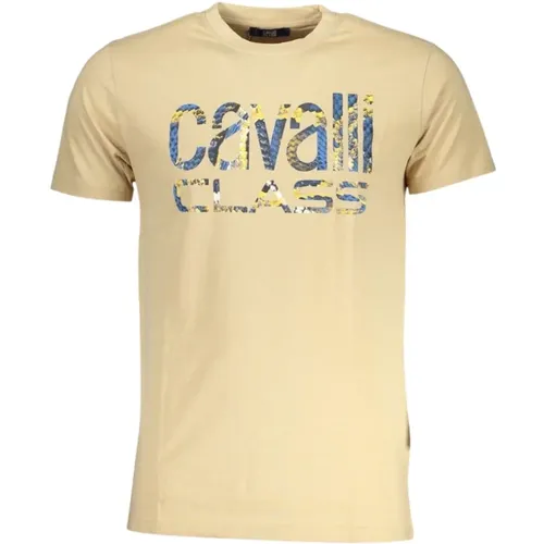 Baumwoll-Print-Logo-T-Shirt , Herren, Größe: XL - Cavalli Class - Modalova