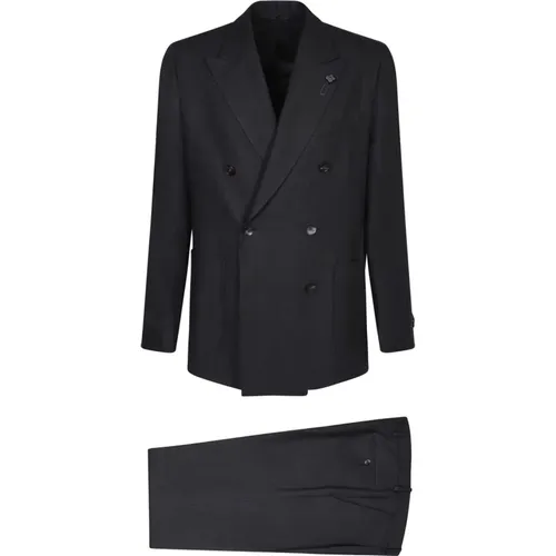 Double-breasted Linen Suit , male, Sizes: XL, S, L - Lardini - Modalova