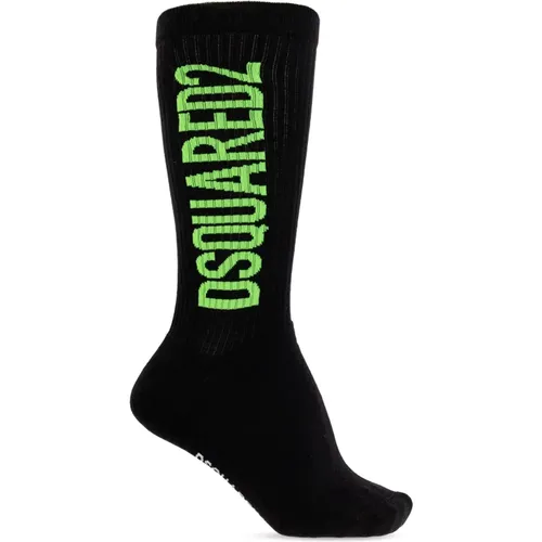 Socks, male, , Size: XL Cotton socks with logo - Dsquared2 - Modalova