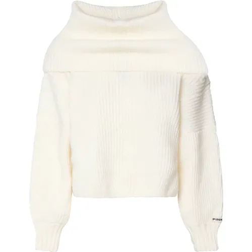 Oversized Ribbed Sweater , female, Sizes: S, XS, M - pinko - Modalova