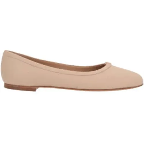 Nude Leather Ballerina Shoes with Gold Marcie Detail , female, Sizes: 4 UK - Chloé - Modalova
