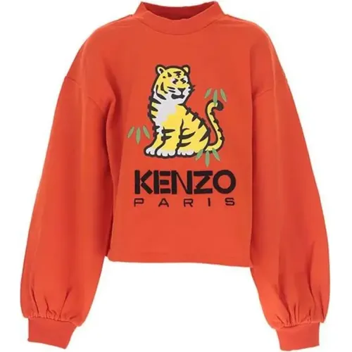 Cropped Sweater mit Tigerstickerei - Kenzo - Modalova