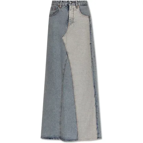 Langer Jeansrock , Damen, Größe: M - MM6 Maison Margiela - Modalova