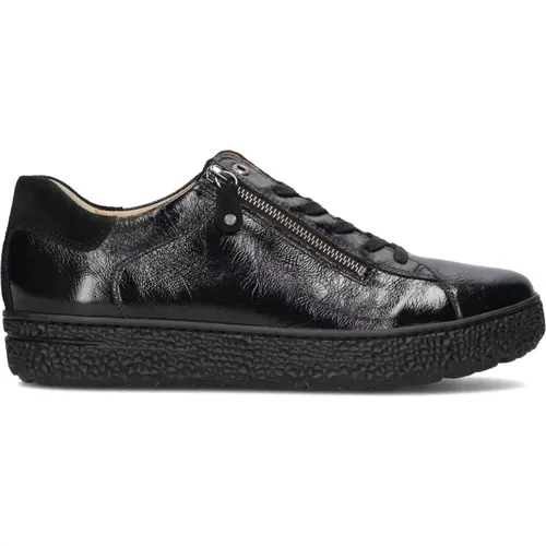 Niedrige Sneakers aus schwarzem Lackleder , Damen, Größe: 42 1/2 EU - Hartjes - Modalova