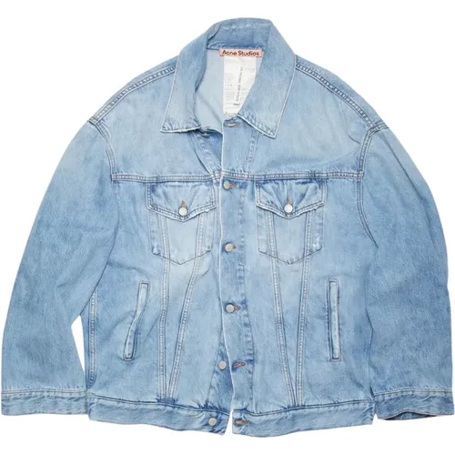 Blaue Cropped Denim Jacke Oberbekleidung , Herren, Größe: M - Acne Studios - Modalova