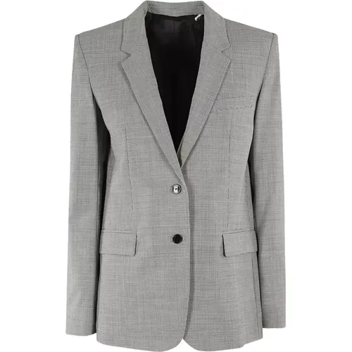 Blazers, female, , Size: XS Grey Wool Blend Single-Breasted Blazer - Isabel marant - Modalova