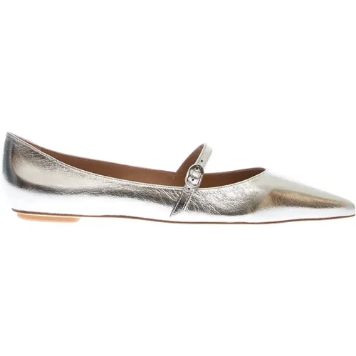 Ballerinas, female, , Size: 10 US Womens Shoes Ballerinas Silver Liquid Metal Ss24 - Stuart Weitzman - Modalova