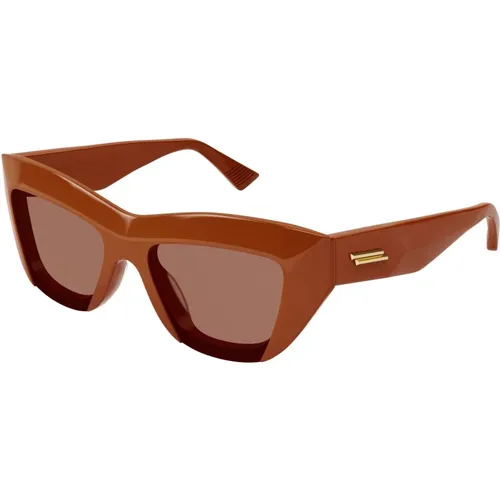 Bv1218S Sonnenbrille,Braune Sonnenbrille BV1218S,Stylische Sonnenbrille BV1218S,Dunkle Tortoise Sonnenbrille,Stilvolle Sonnenbrille für Frauen - Bottega Veneta - Modalova