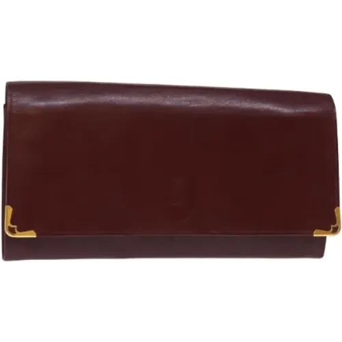 Pre-owned Leather clutches , female, Sizes: ONE SIZE - Cartier Vintage - Modalova