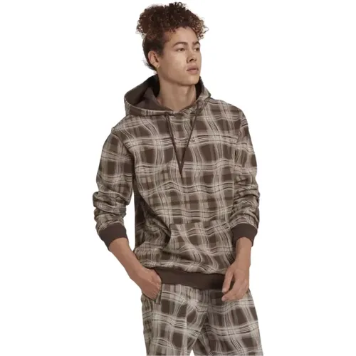 Hooded Patterned Sweatshirt , male, Sizes: S, XS, M - Adidas - Modalova