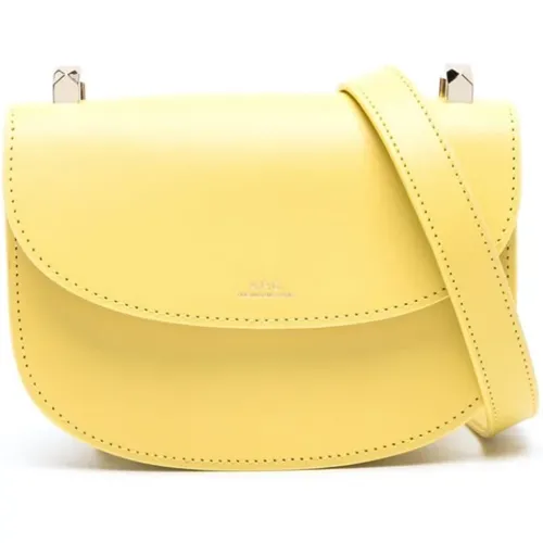 Gelbe Leder Crossbody Tasche , Damen, Größe: ONE Size - A.p.c. - Modalova