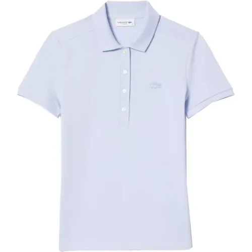 Stretch-Baumwoll-Poloshirts,Damen Polo Shirt in Hellblau mit Logo Patch,Polo Shirts - Lacoste - Modalova