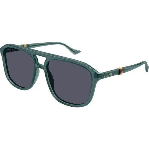 Grüne Sonnenbrille, vielseitig und stilvoll , Herren, Größe: 57 MM - Gucci - Modalova