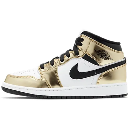 Metallic Gold Black White Sneakers , Damen, Größe: 38 1/2 EU - Jordan - Modalova