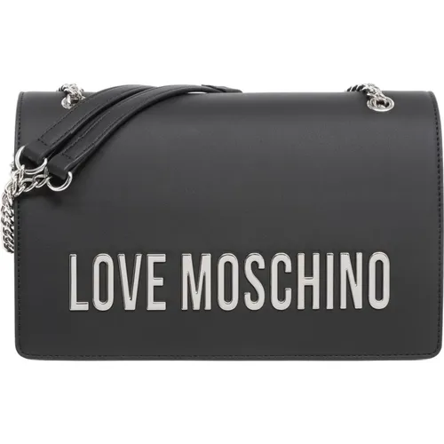 Shoulder Bags, female, , Size: ONE SIZE Adjustable Strap Shoulder Bag with Magnet Closure - Love Moschino - Modalova