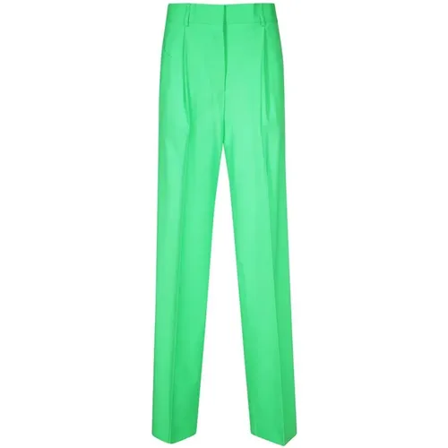 Straight Trousers, female, , Size: S Wool Blend Trousers with Pockets - Msgm - Modalova