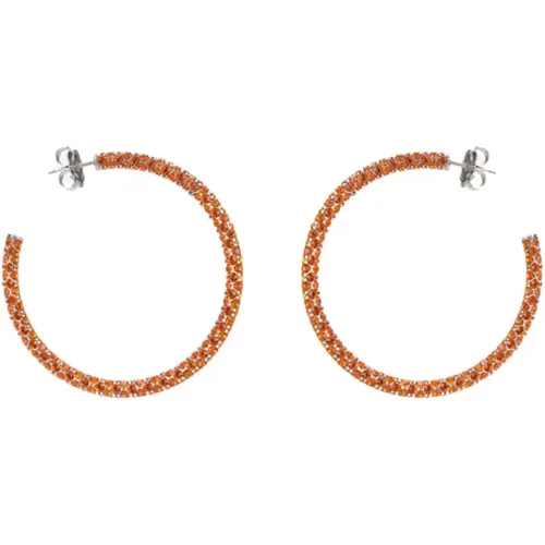 Crystal Hoop Earrings , female, Sizes: ONE SIZE - Amina Muaddi - Modalova