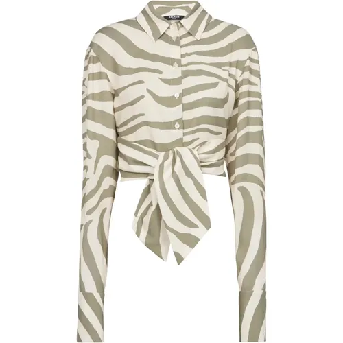 Zebra print shirt , female, Sizes: S - Balmain - Modalova