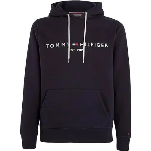 Blauer Kapuzenpullover Regular Fit , Herren, Größe: 2XL - Tommy Hilfiger - Modalova