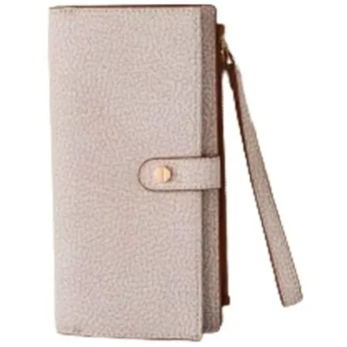Leather Wallet Sand Color , female, Sizes: ONE SIZE - Borbonese - Modalova