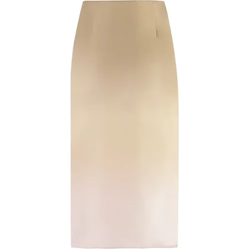 Midi Skirts, female, , Size: S Gradient Twill Midi Skirt - Prada - Modalova