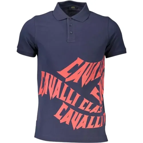 Elegant Short-Sleeved Cotton Polo , male, Sizes: L, M, XL - Cavalli Class - Modalova