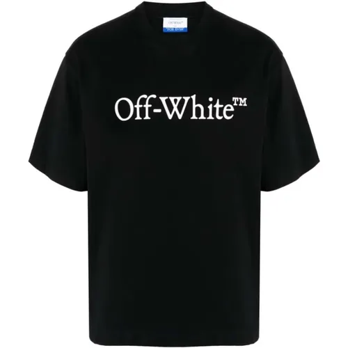 Logo Print Crew Neck T-shirt , Herren, Größe: M - Off White - Modalova