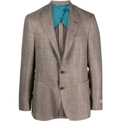 Wool/silk/linen jacket , male, Sizes: L, 2XL - Canali - Modalova