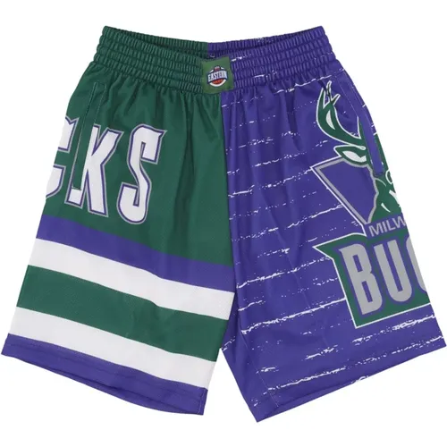 Sportswear, male, , Size: L Milwaukee Bucks Basketball Shorts - Mitchell & Ness - Modalova