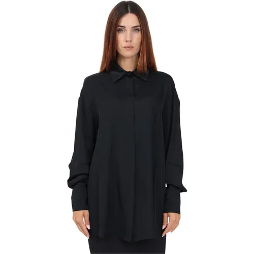 Schwarzes Logo Casual Shirt , Damen, Größe: 2XS - Moschino - Modalova