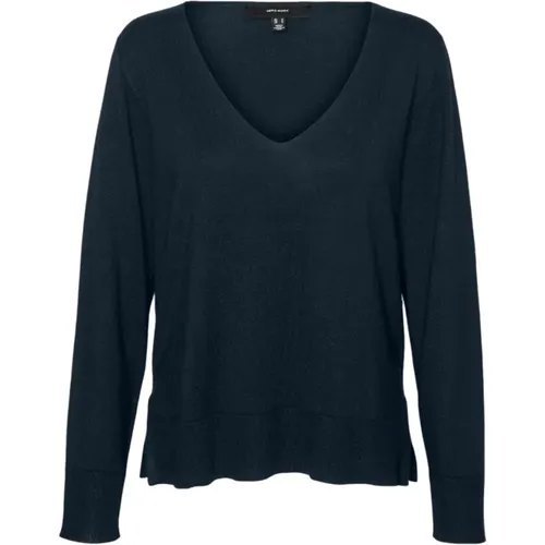 V-neck Knitwear, female, , Size: XS V-Neck Knit Pullover Sweater - Vero Moda - Modalova