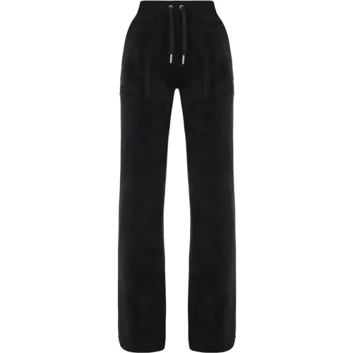 Schwarze Hose mit niedrigem Bund und ausgestelltem Bein , Damen, Größe: XS - Juicy Couture - Modalova