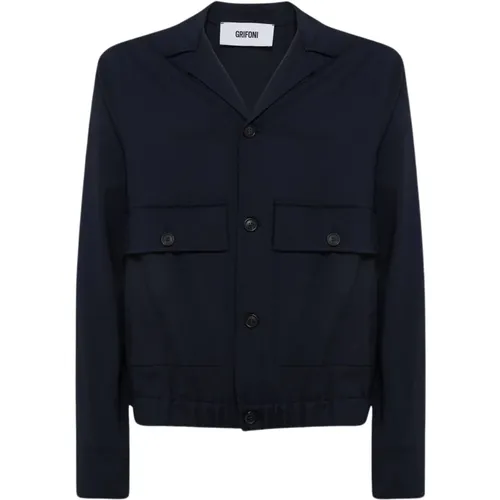 Wool Jacket with Button Closure and Patch Pockets , male, Sizes: M - Mauro Grifoni - Modalova