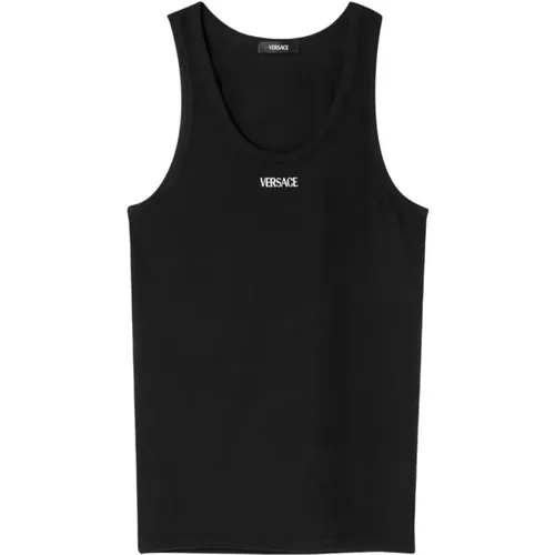 Tank Top Cotton Ribbed , male, Sizes: 2XL, 3XL, XL - Versace - Modalova