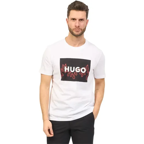 Mens Regular Fit Flame Graphic T-Shirt , male, Sizes: S, M, 2XL - Hugo Boss - Modalova