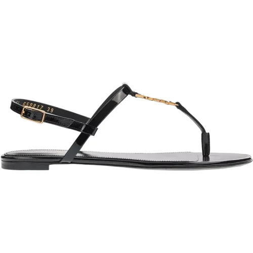 Schwarze Flip Sandale Saint Laurent - Saint Laurent - Modalova