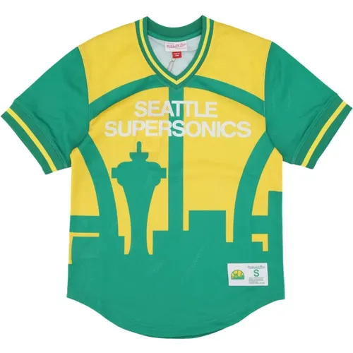 Seattle Supersonics Mesh V-Ausschnitt Jacke , Herren, Größe: XL - Mitchell & Ness - Modalova