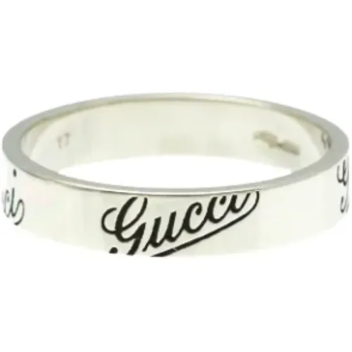 Pre-owned Jewellery, female, , Size: ONE SIZE Pre-owned White Gold rings - Gucci Vintage - Modalova