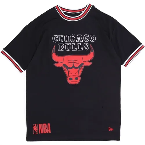 T-Shirts, male, , Size: S Chicago Bulls Logo Mesh Tee - new era - Modalova