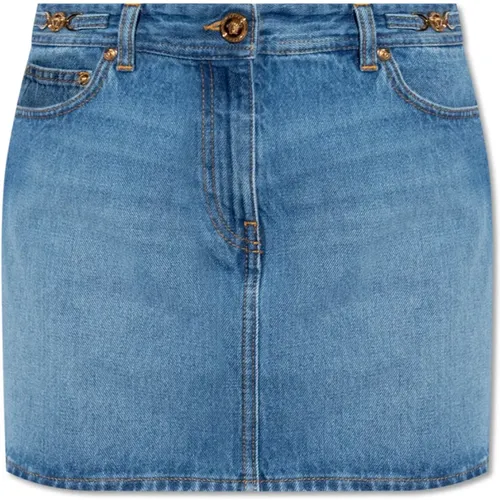 Jeansrock , Damen, Größe: XS - Versace - Modalova