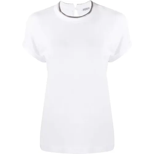 Weiße T-Shirts Polos für Frauen , Damen, Größe: M - BRUNELLO CUCINELLI - Modalova