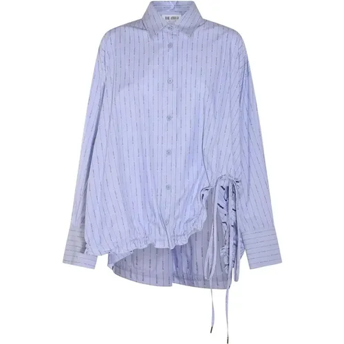 Shirts, female, , Size: XS Striped Cotton Shirt with Asymmetrical Hem - The Attico - Modalova